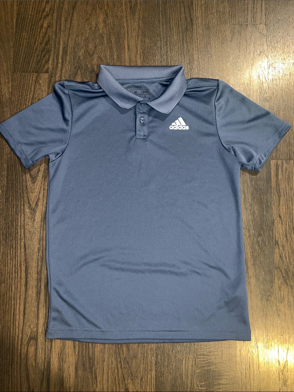 Boys Adidas Blue Short-Sleeve Polo Size M (10/12)